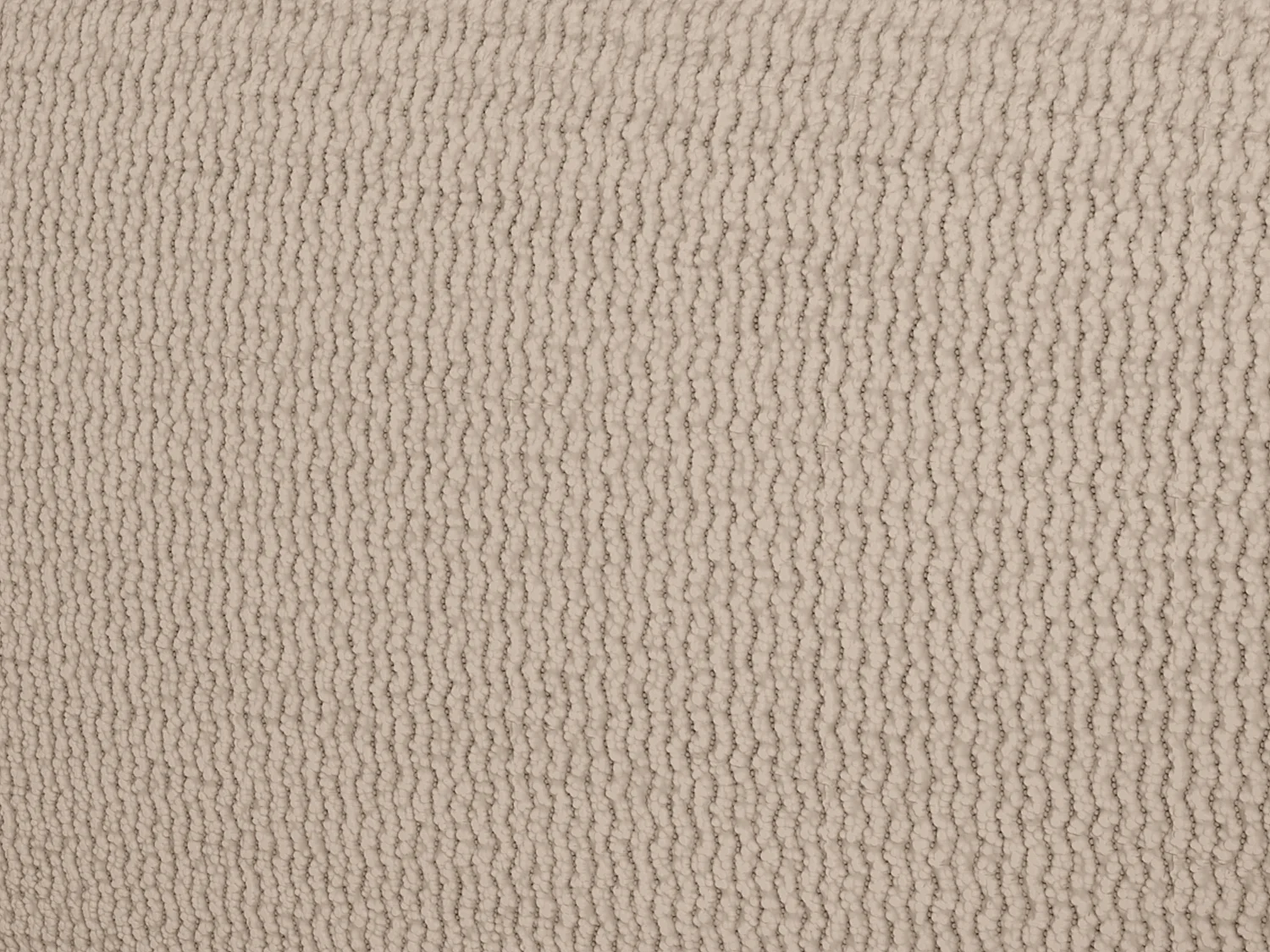 Grote panoramische hoekzitbank van beige ribfluweel met fijne ribbels POGNI van Maison Céphy
