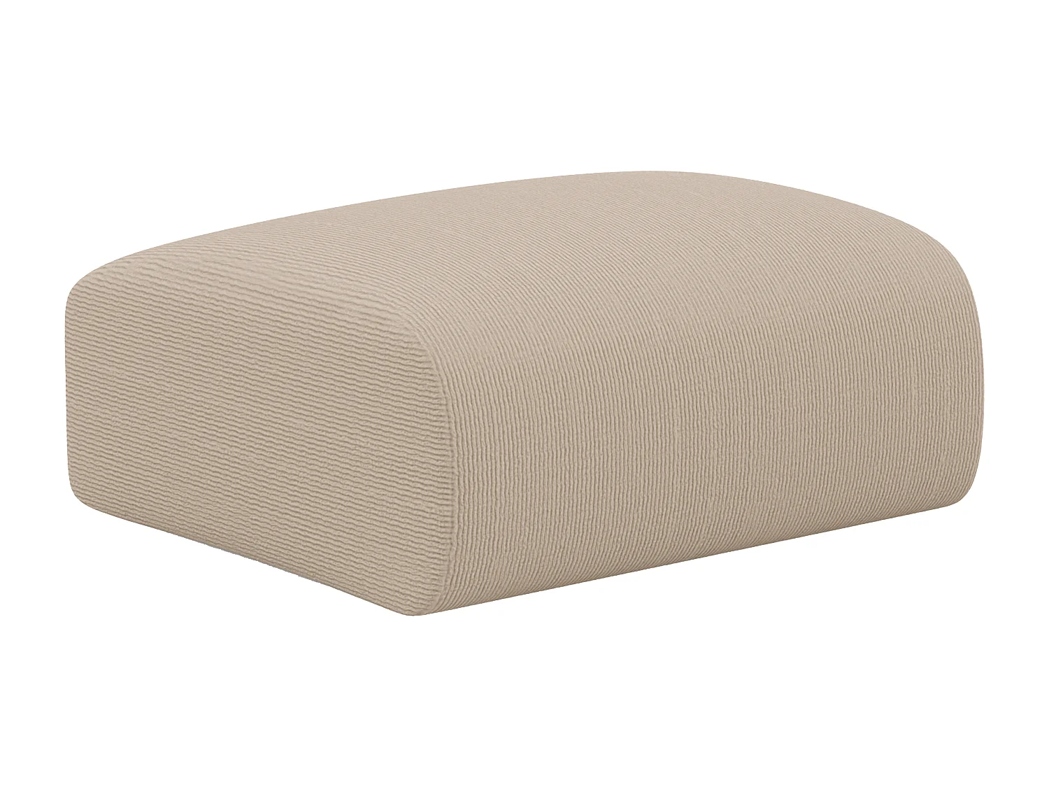 Pouf en velours côtelé fines côtes beige POGNI de Maison Céphy