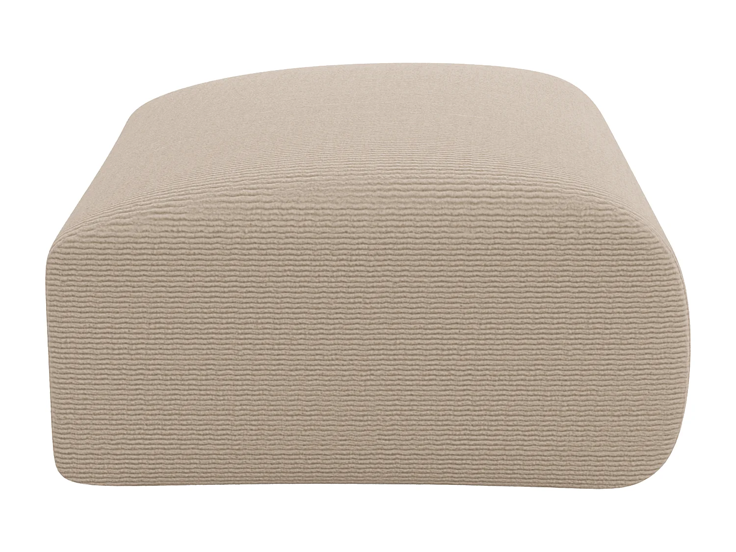 Pouf en velours côtelé fines côtes beige POGNI de Maison Céphy