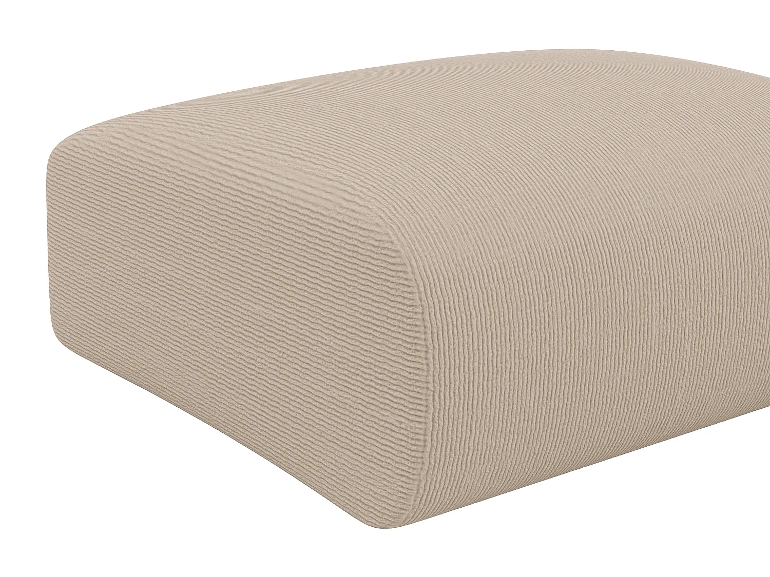 Pouf en velours côtelé fines côtes beige POGNI de Maison Céphy