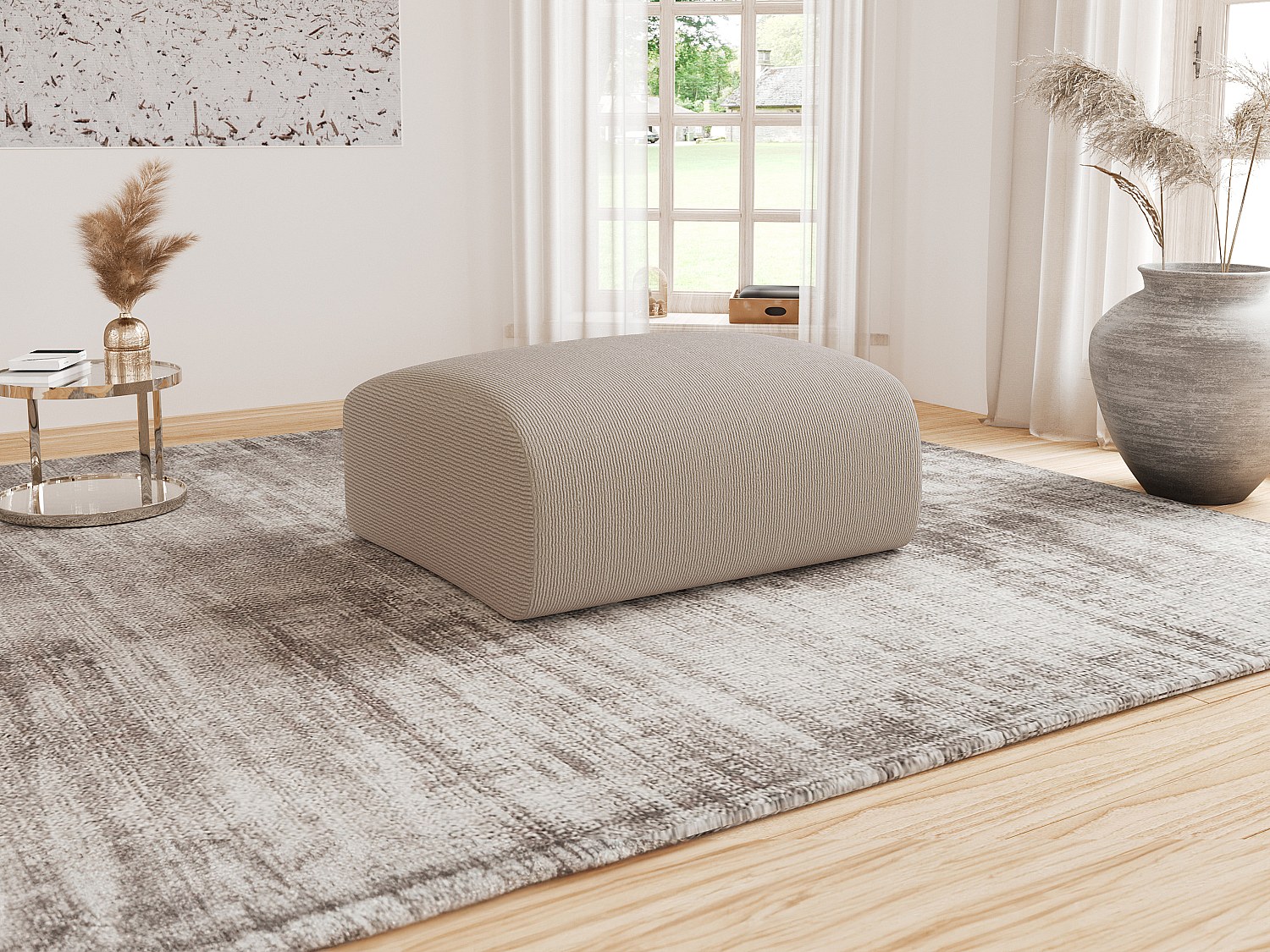 Hocker - Samt-Stoff - Beige - POGNI von Maison Céphy