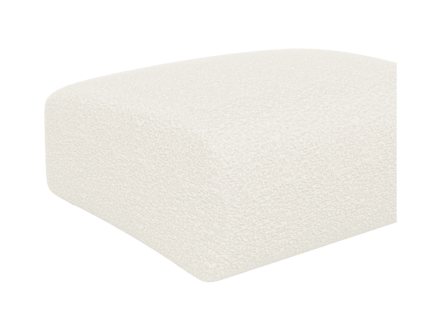 Pouf en tissu bouclette blanc POGNI de Maison Céphy