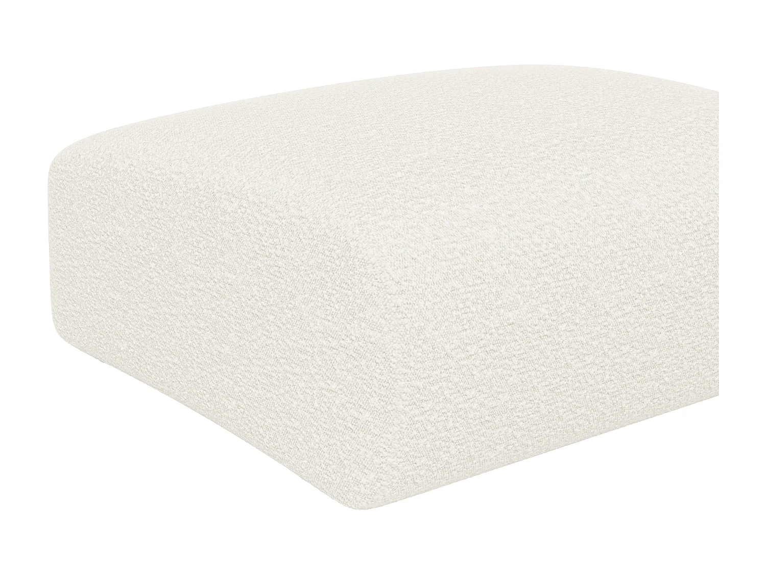Pouf en tissu bouclette blanc POGNI de Maison Céphy