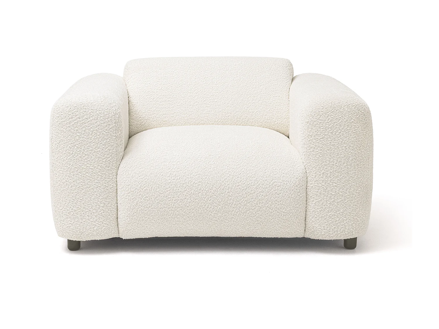 Sillón de tela rizada blanco POGNI de Maison Céphy