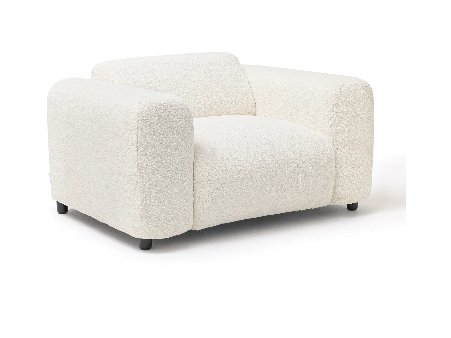 Sillón de tela rizada blanco POGNI de Maison Céphy