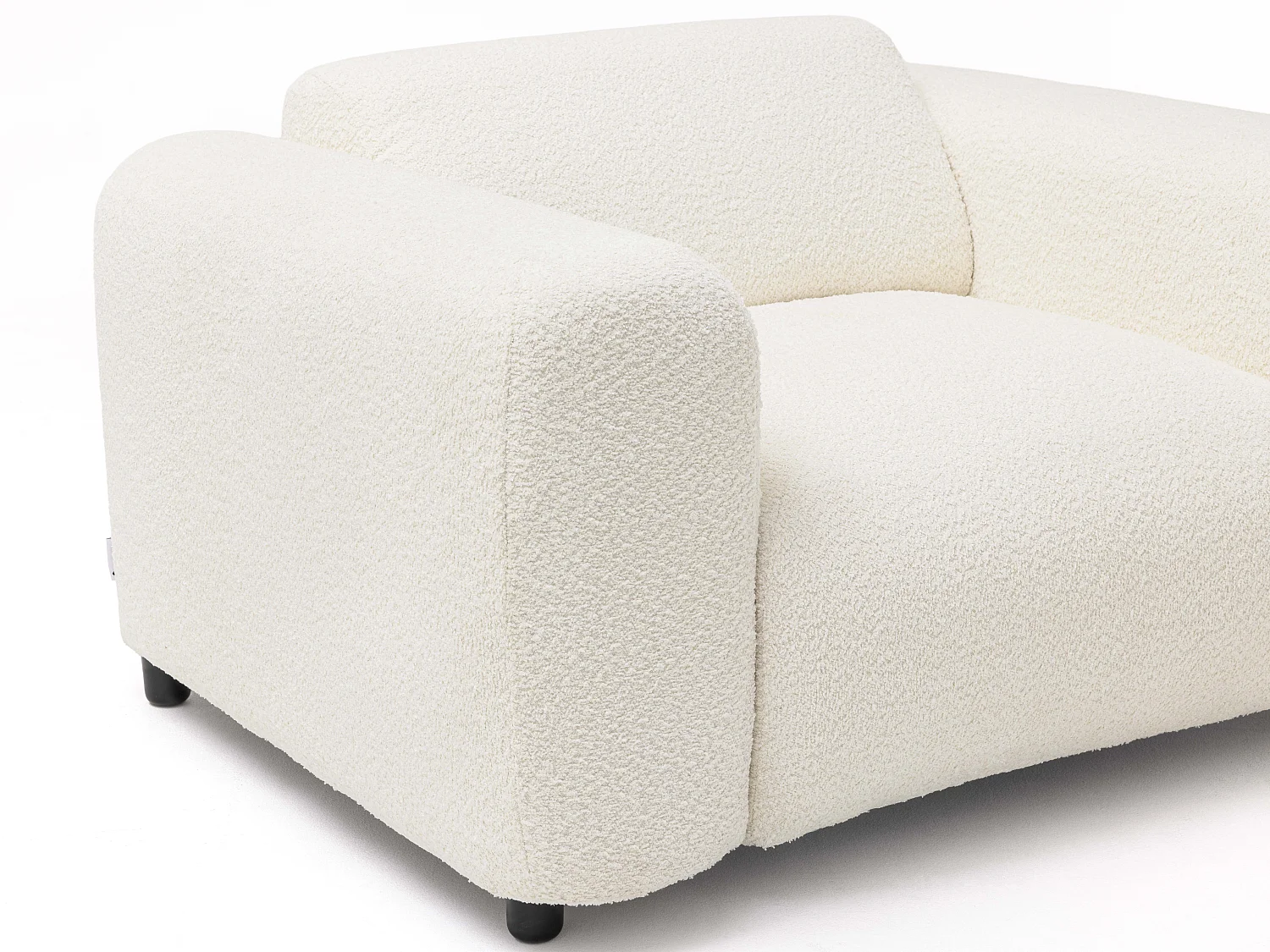 Sillón de tela rizada blanco POGNI de Maison Céphy