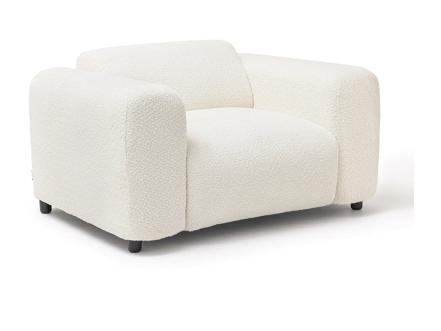 Fauteuil en tissu bouclette blanc POGNI de Maison Céphy