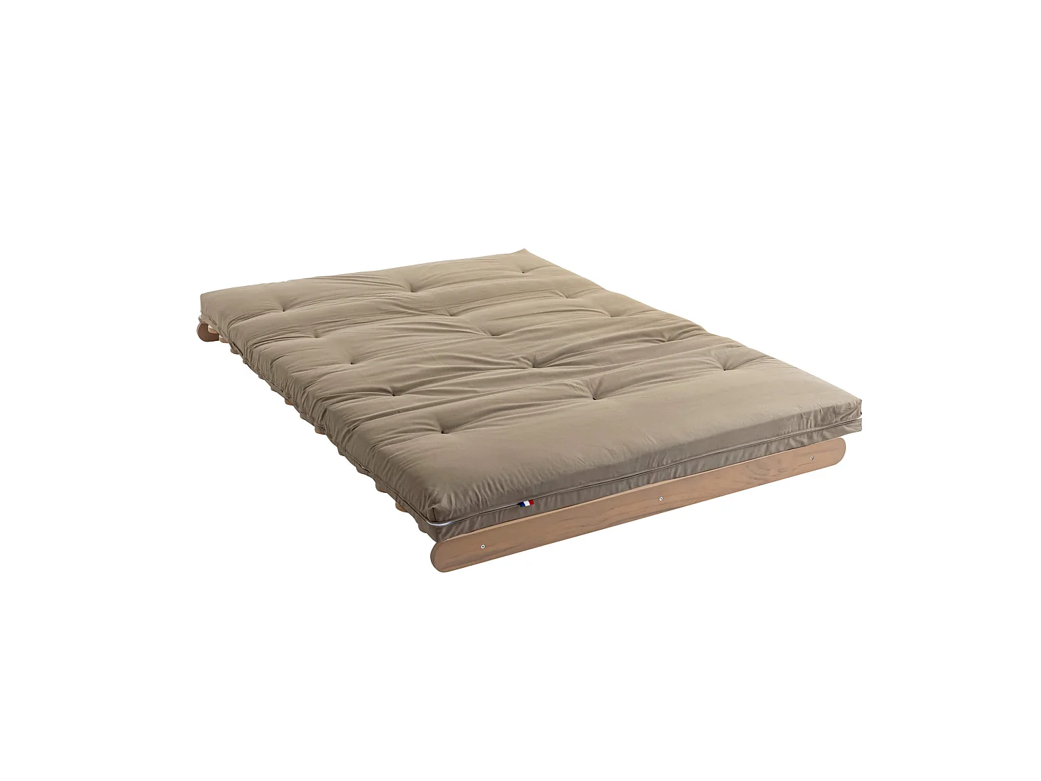 Matelas futon coeur en mousse à mémoire de forme, taupe 140x190
