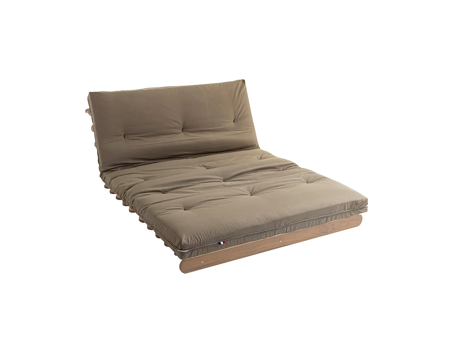 Matelas futon coeur en mousse à mémoire de forme, taupe 140x190