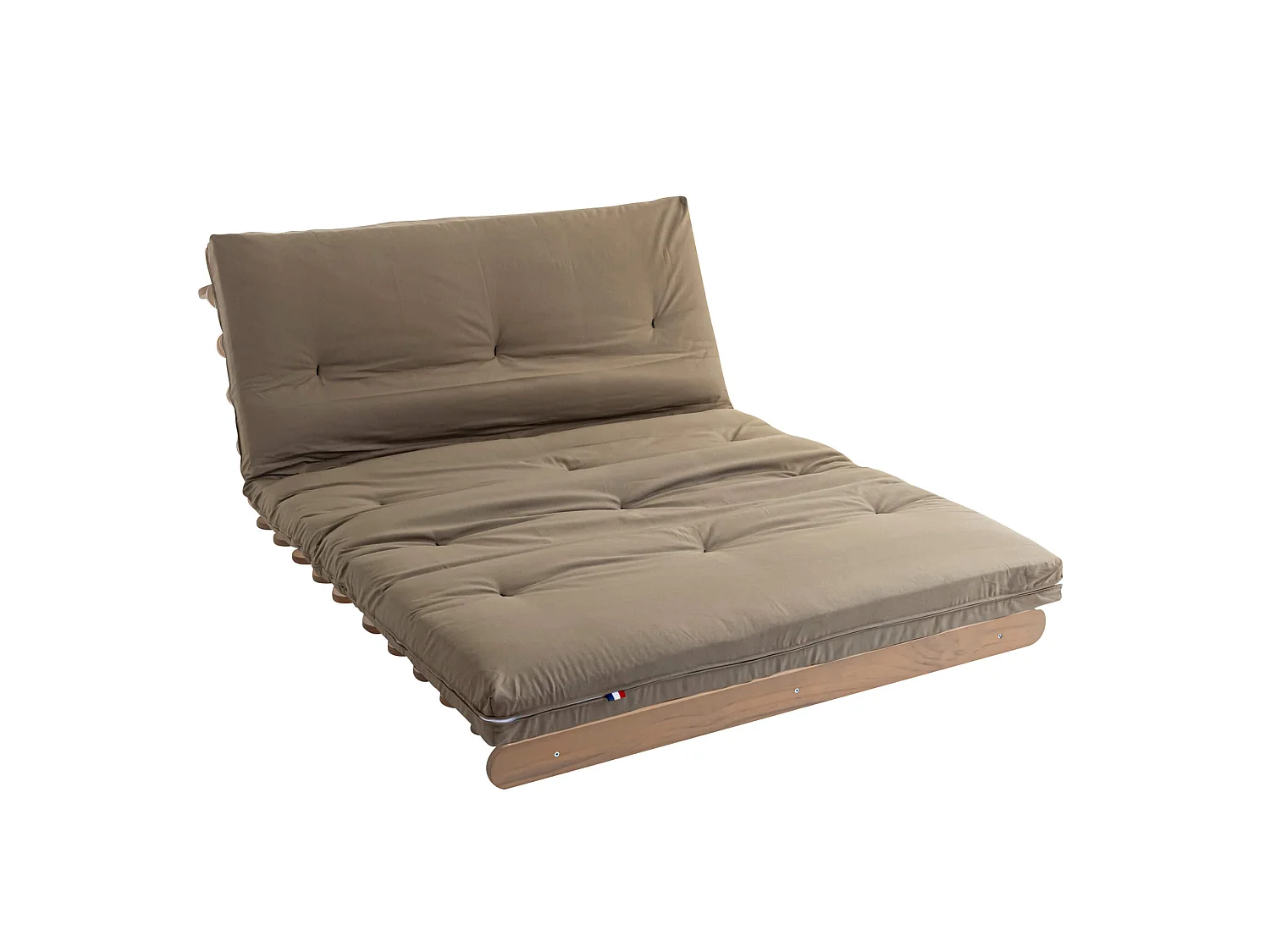 Matelas futon coeur en mousse à mémoire de forme, taupe 160x200