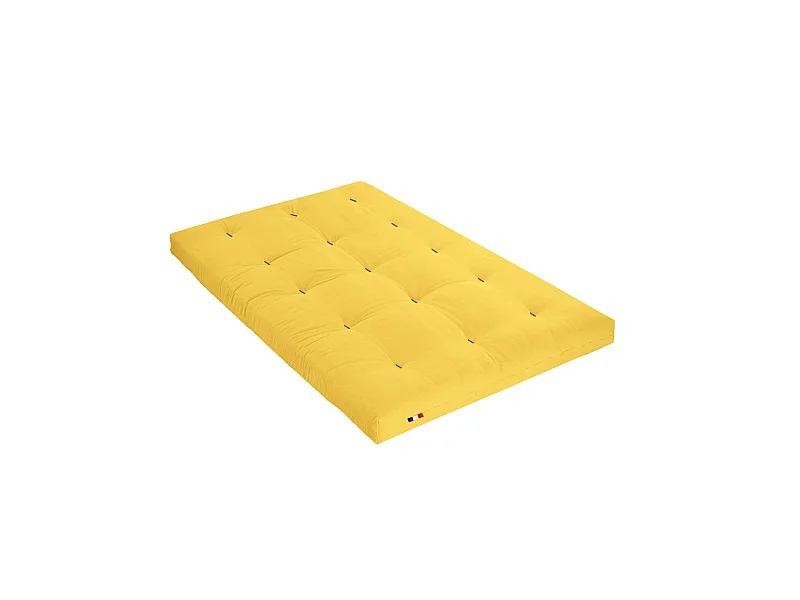 Matelas futon coeur en mousse à mémoire de forme ocre 140x190