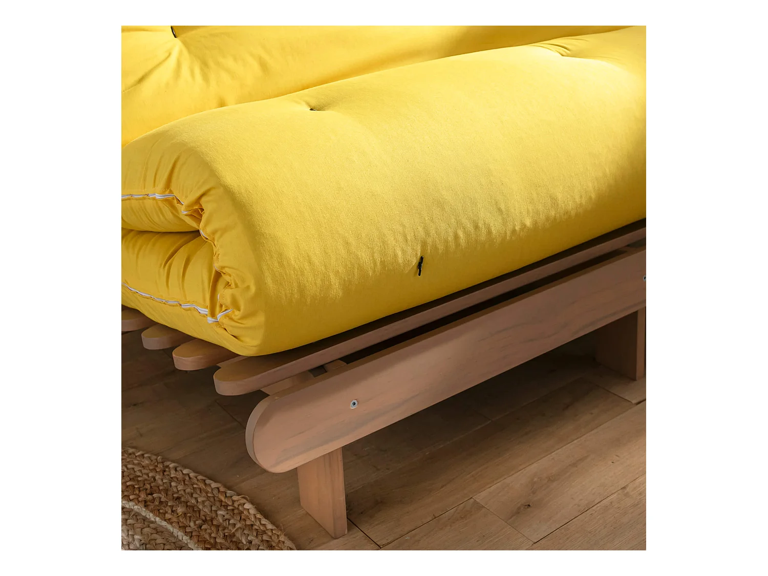 Matelas futon coeur en mousse à mémoire de forme ocre 140x190