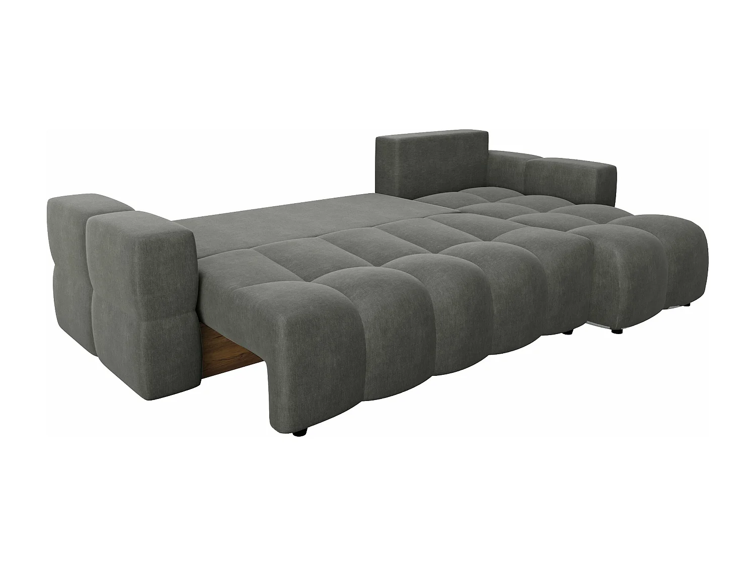 Canapé d'angle droit convertible coffre 5 places gris  GABRIEL