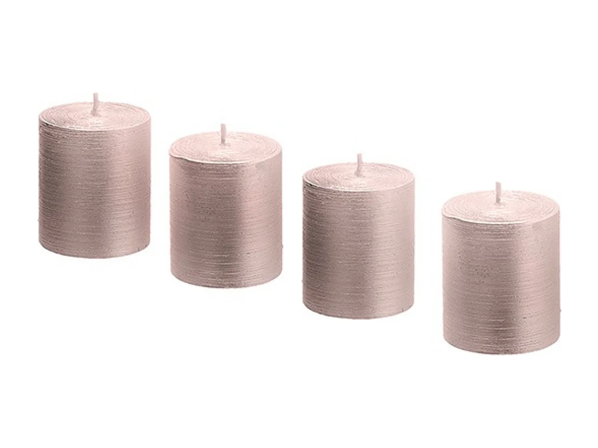 Coffret de 4 Bougies Stripes Xs - Blanc