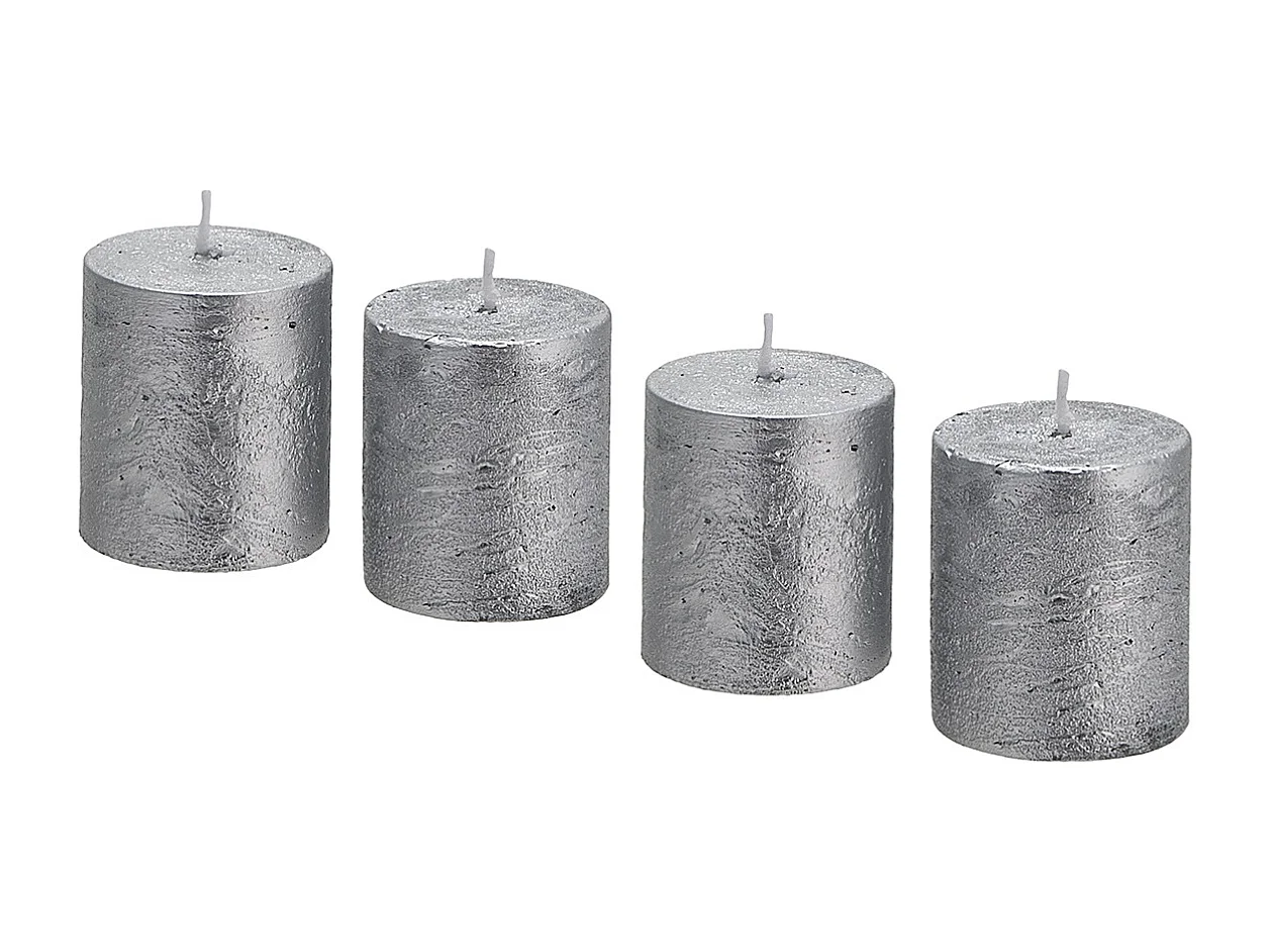 Coffret de 4 Bougies Stripes Xs - Blanc