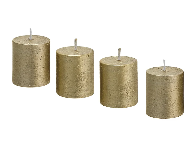 Coffret de 4 Bougies Stripes Xs - Argenté