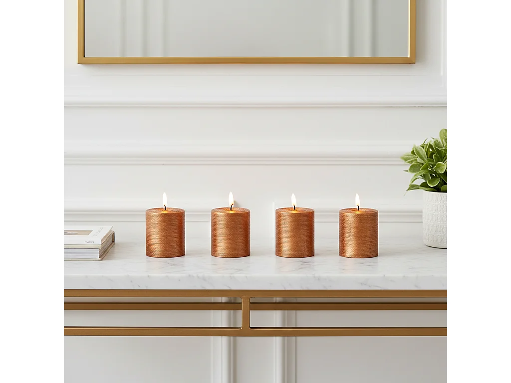 Coffret de 4 Bougies Stripes Xs - Argenté