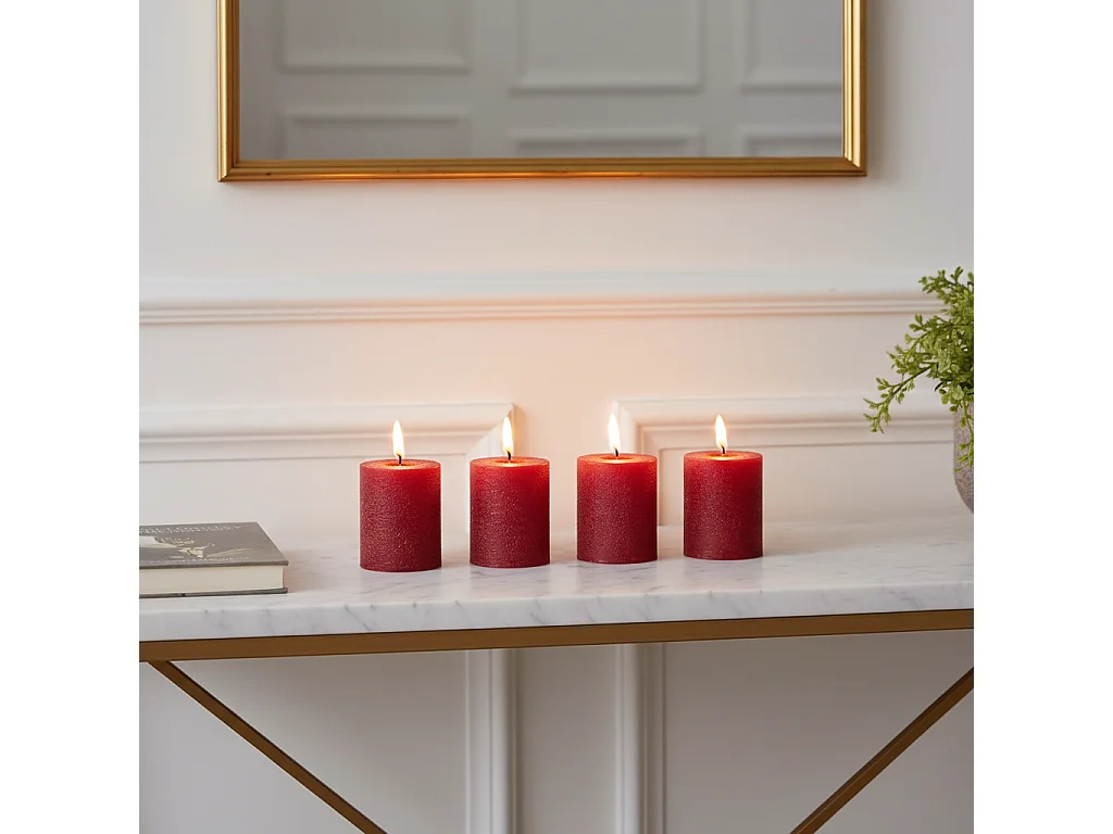 Coffret de 4 Bougies Stripes Xs - Argenté