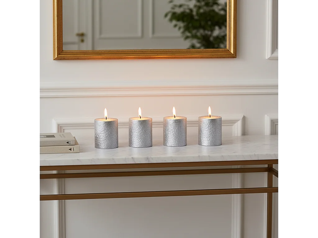 Coffret de 4 Bougies Stripes Xs - Orange