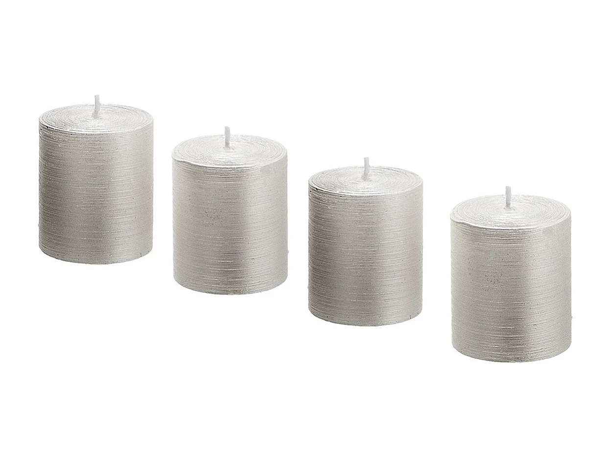 Coffret de 4 Bougies Stripes Xs - Rouge