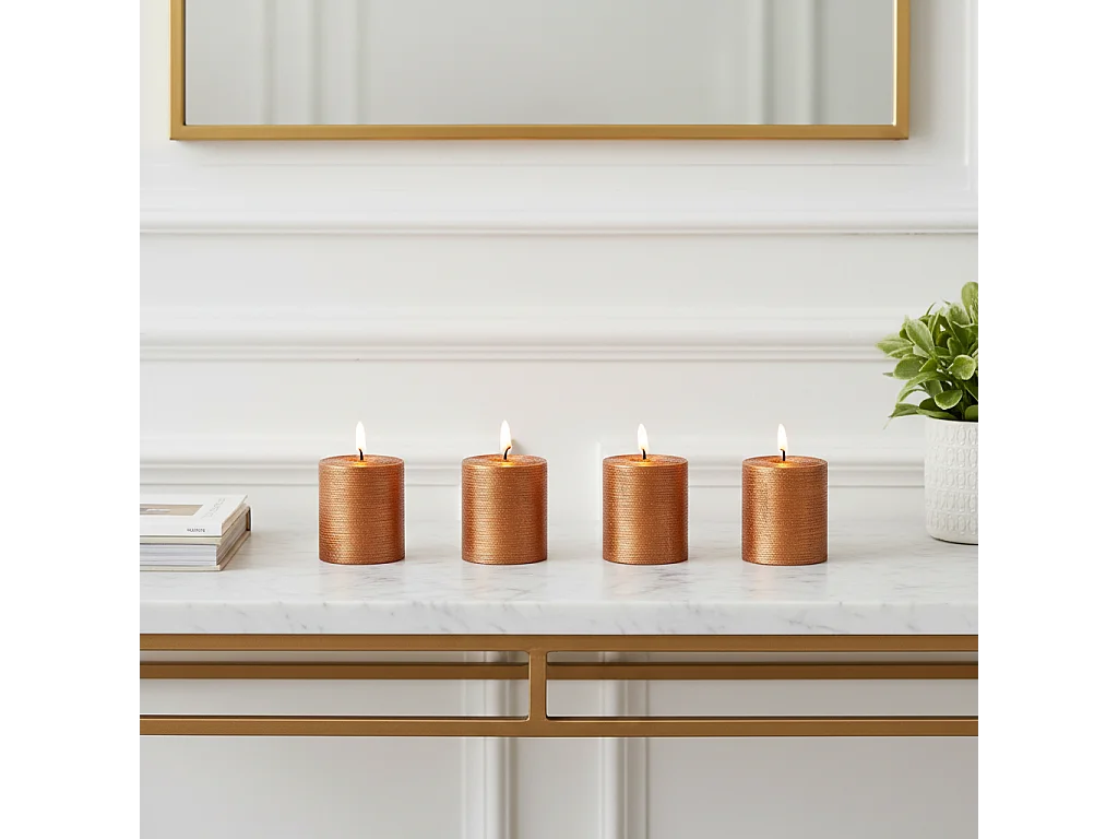 Coffret de 4 Bougies Stripes Xs - Rouge