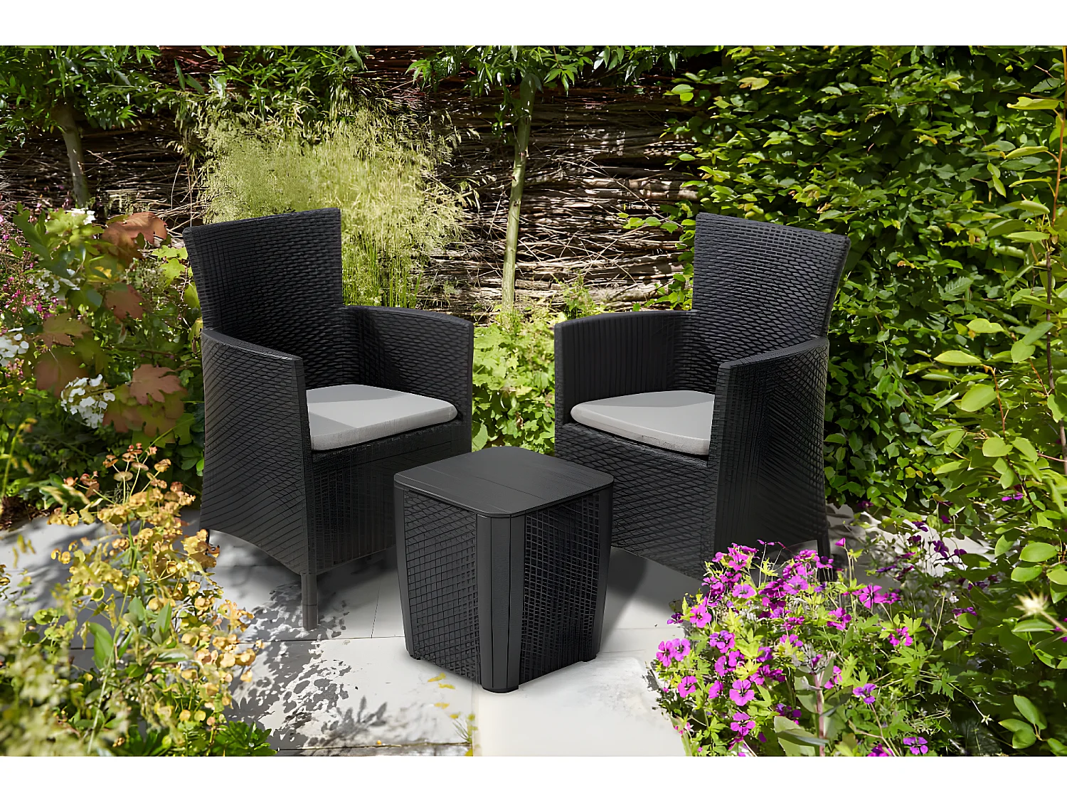 Jeu de salle à manger d'extérieur 3 pcs Iowa Graphite 223929