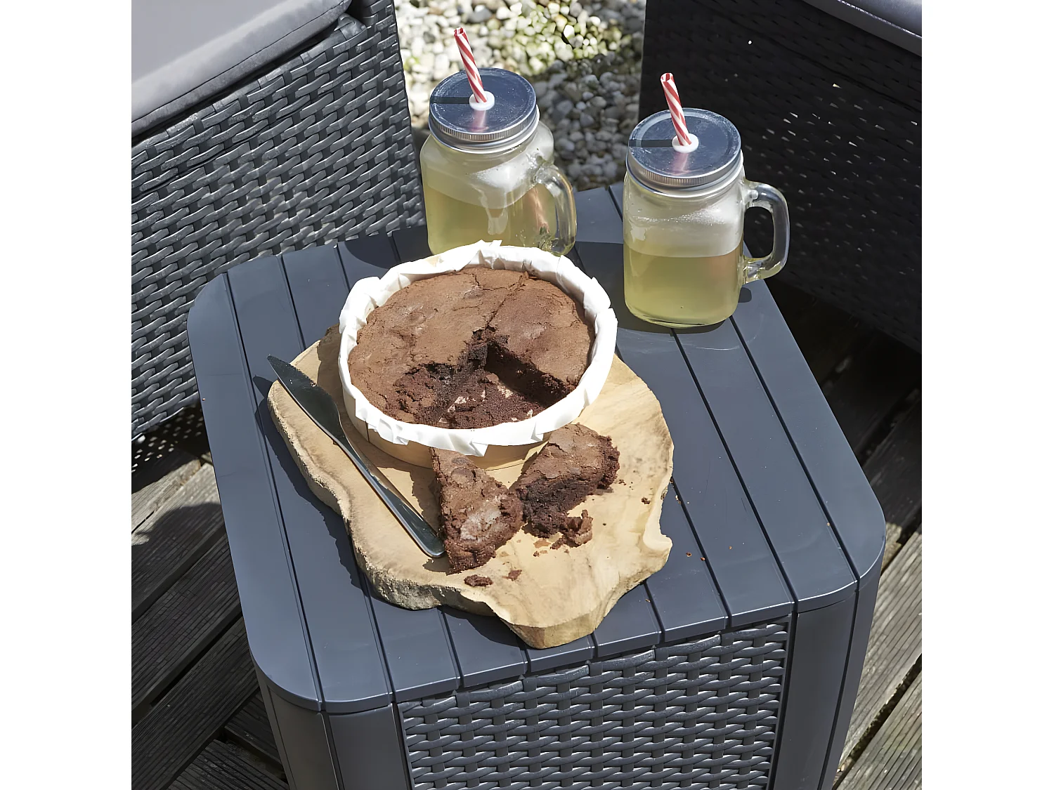 Jeu de salle à manger d'extérieur 3 pcs Iowa Graphite 223929