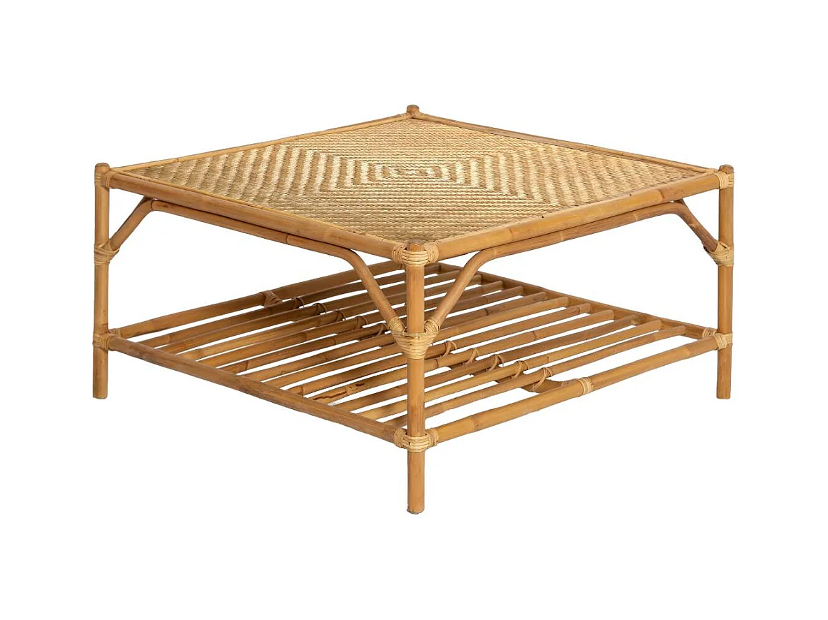 Table basse carrée en bambou Célestin