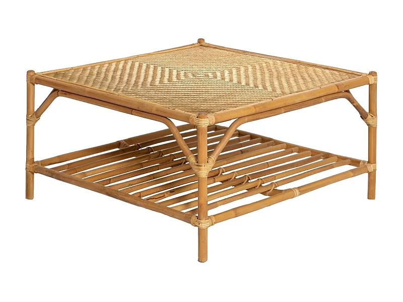 Table basse carrée en bambou Célestin