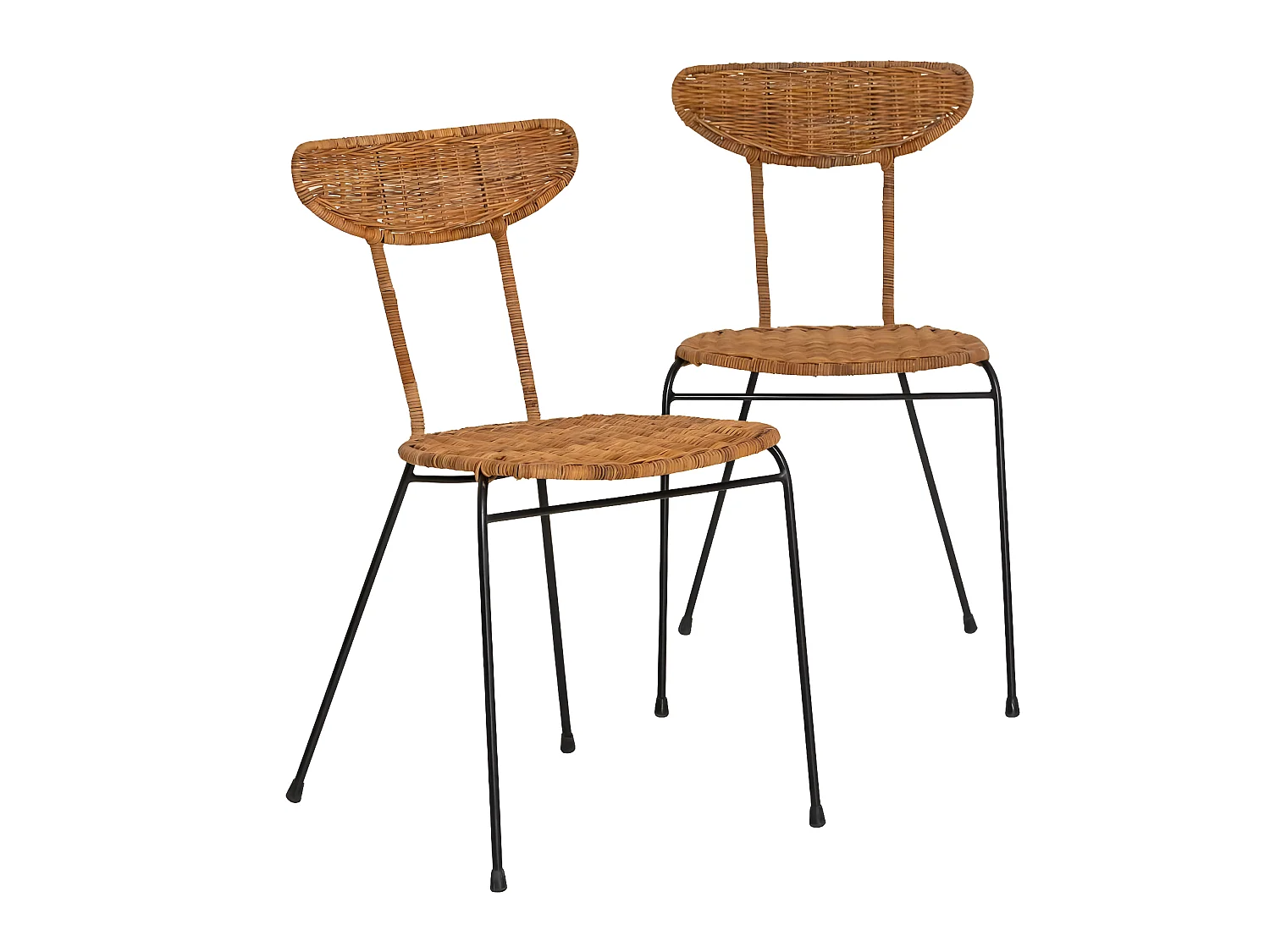 Chaise en rotin et en métal Leila (lot de 2)