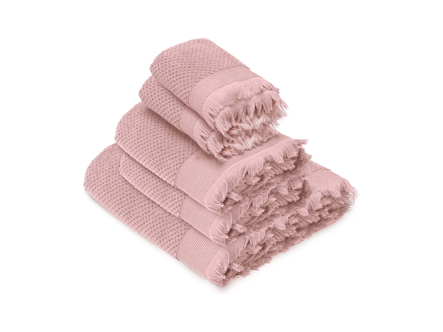 Parure de bain TETHYS 5 pièces micro-coton rose Rose