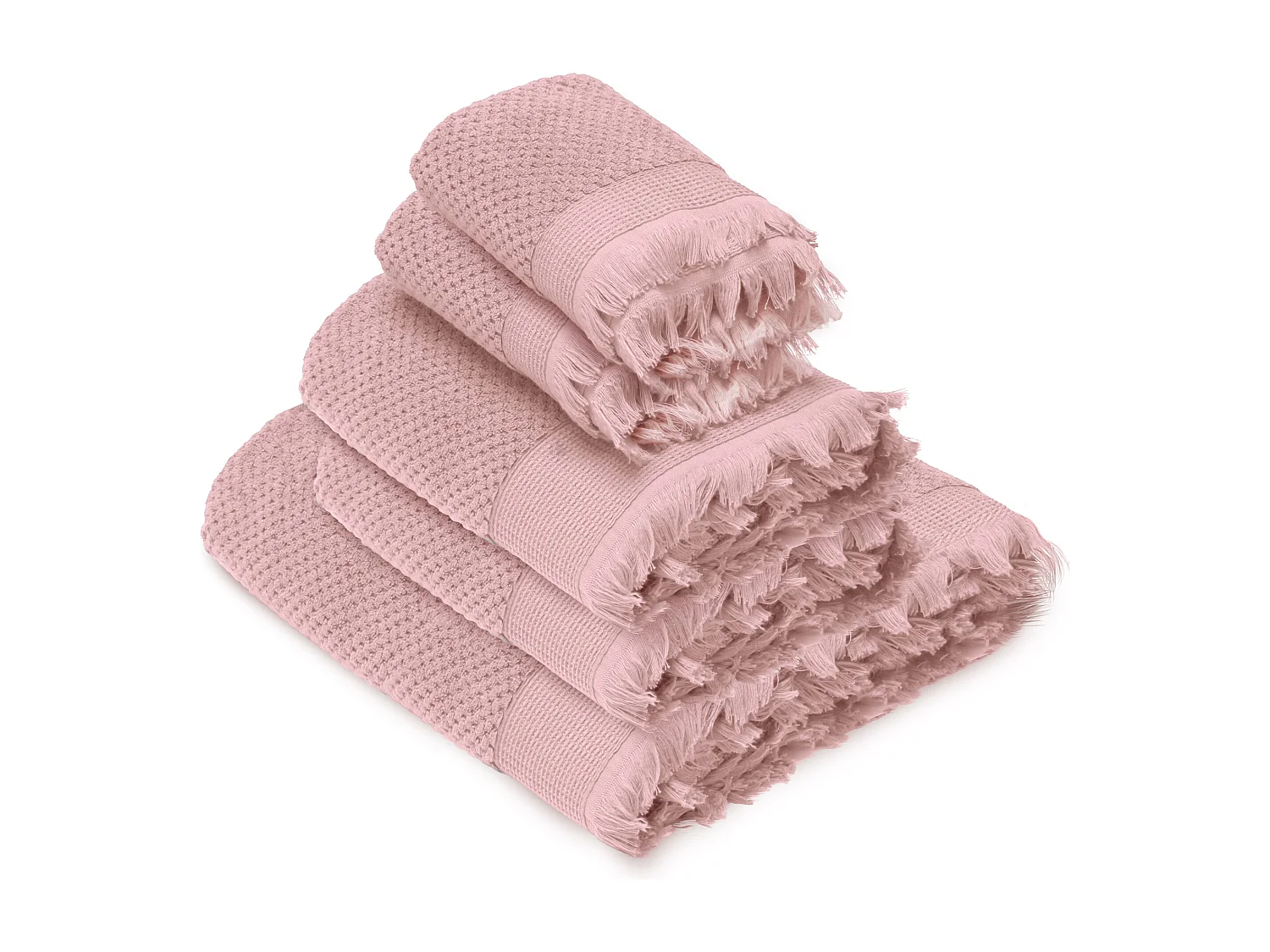 Parure de bain TETHYS 5 pièces micro-coton rose Rose