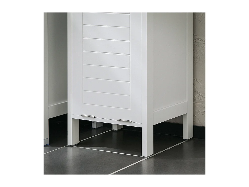 SoBuy BZR122-W Cesto para Ropa Sucia  con 1 Cesto y 1 Estante Abierto