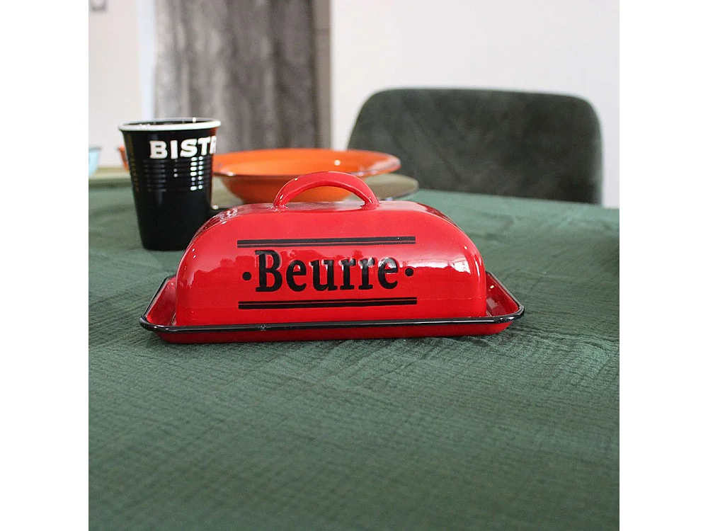 Beurrier en métal émaillé Brasserie bistrot