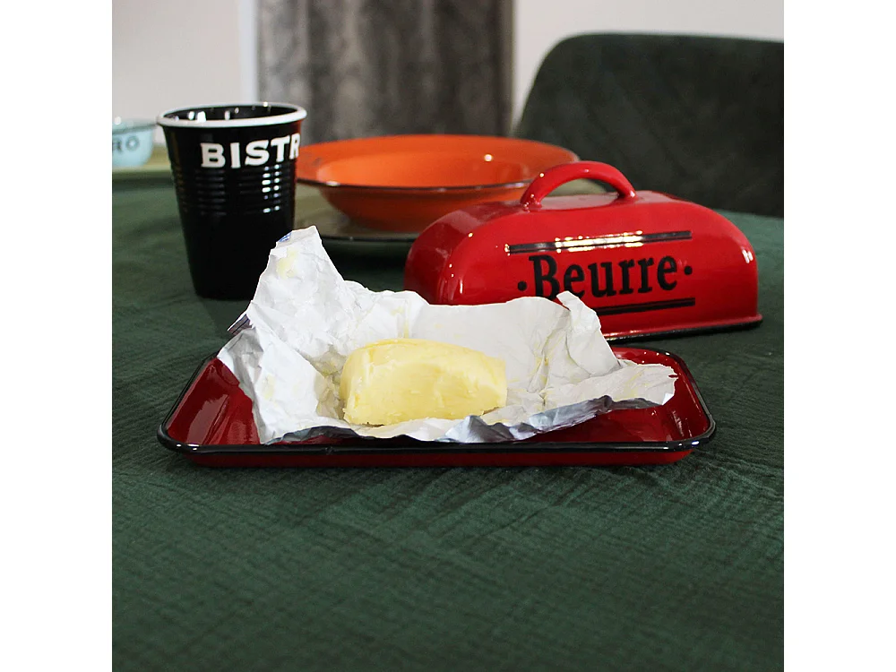 Beurrier en métal émaillé Brasserie bistrot