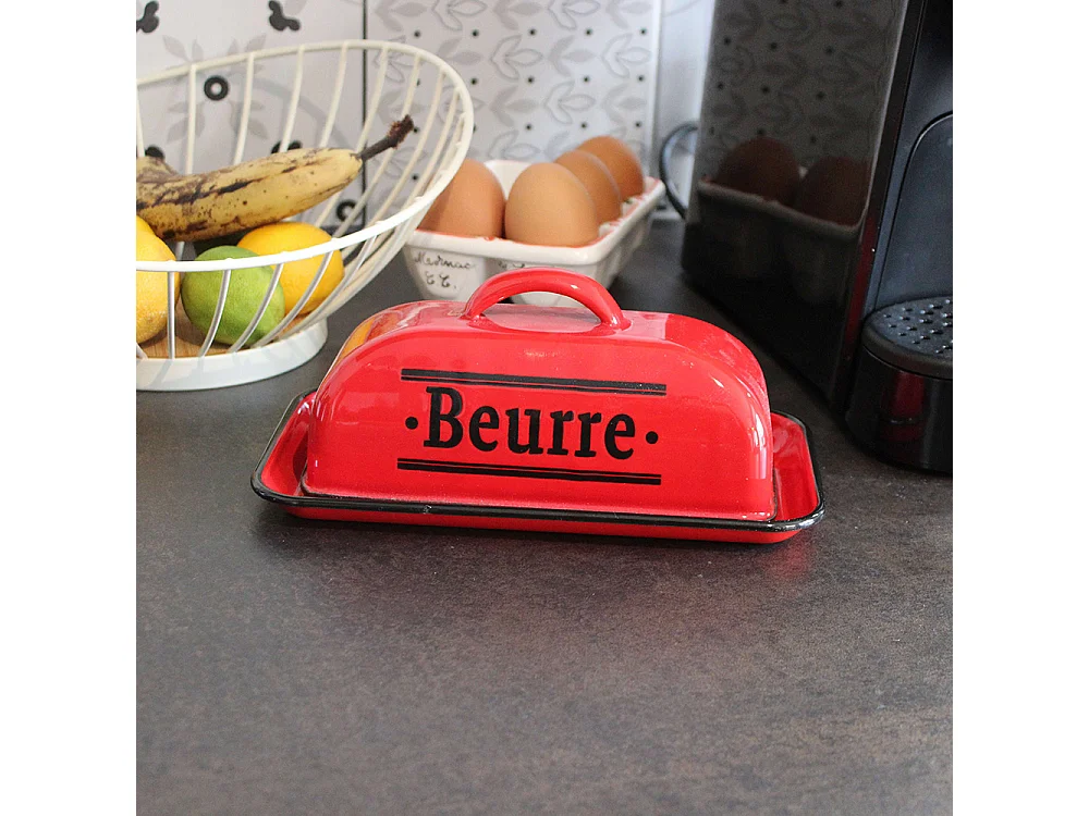 Beurrier en métal émaillé Brasserie bistrot
