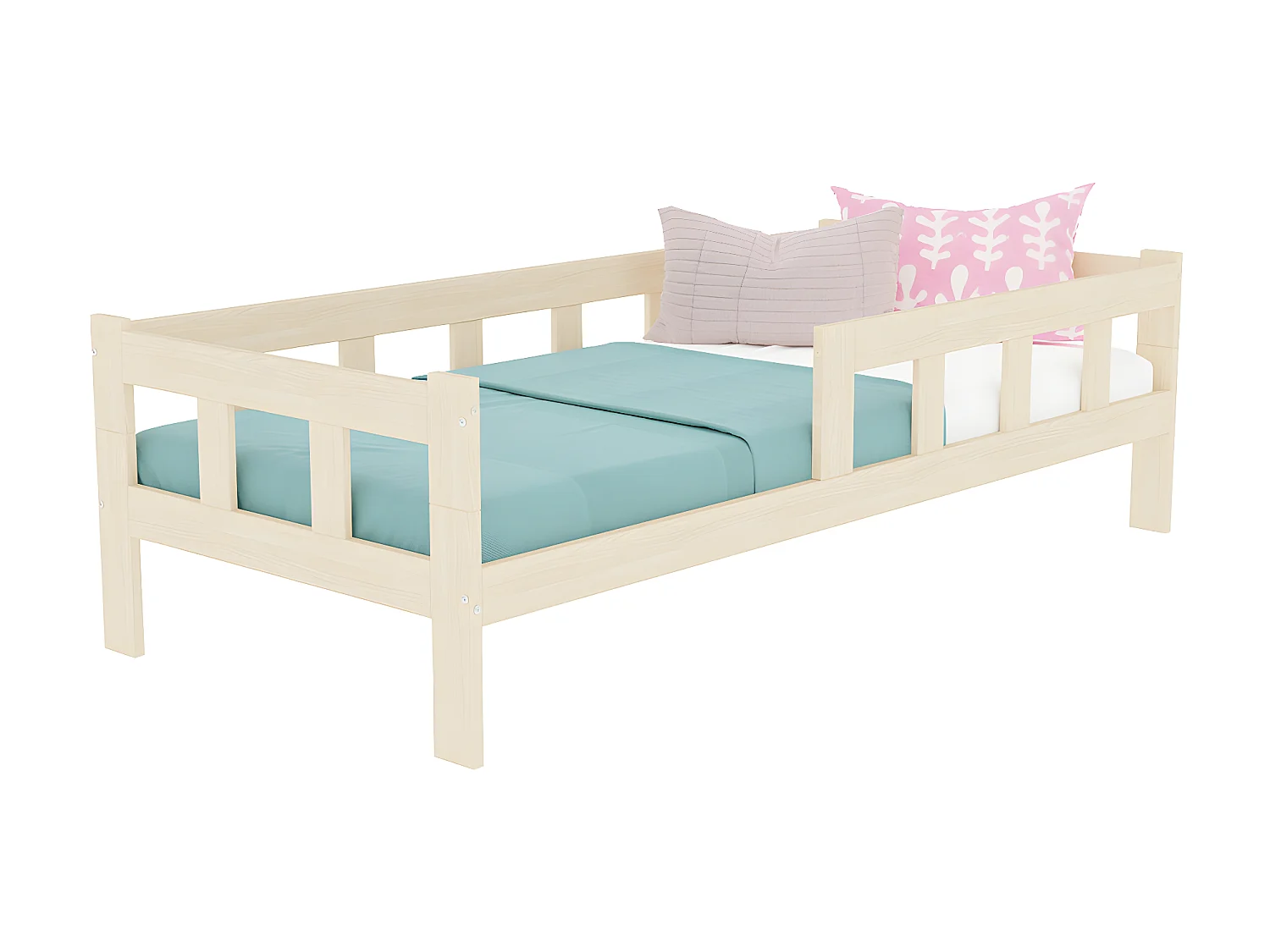 Lit 90x190 sommier inclus Fence - Bois