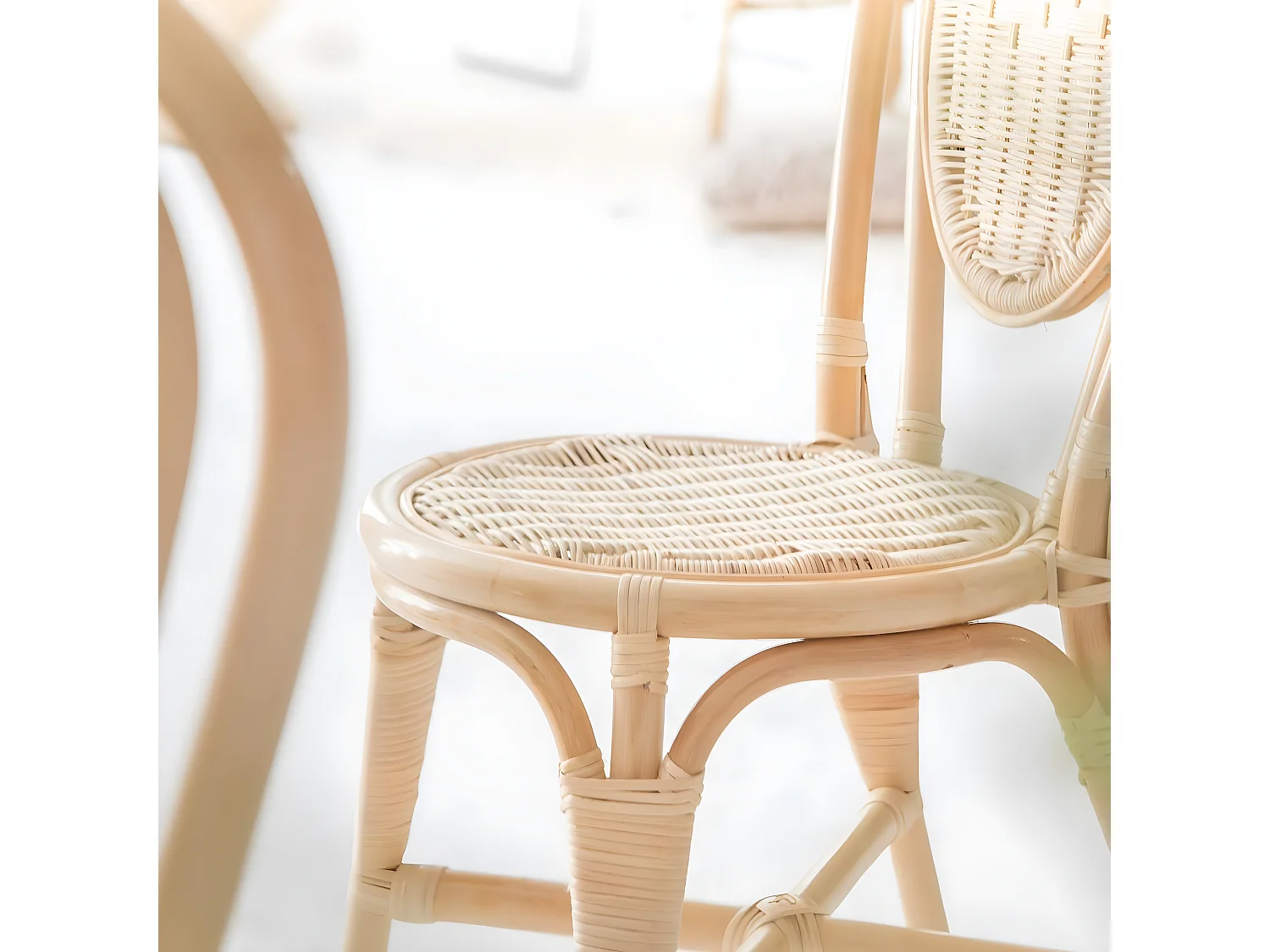 Chaise en rotin bistrot Nohan (lot de 2)