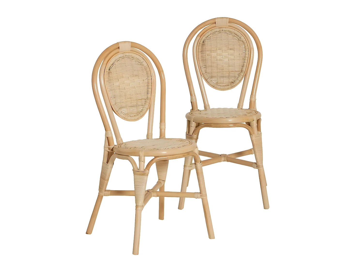 Chaise en rotin bistrot Nohan (lot de 2)