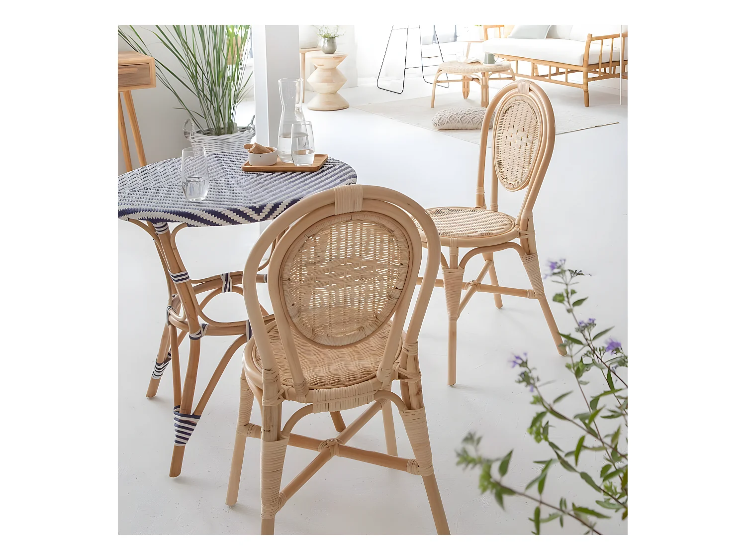 Juego de 2 sillas de ratán Nohan para un estilo bohemio relajado