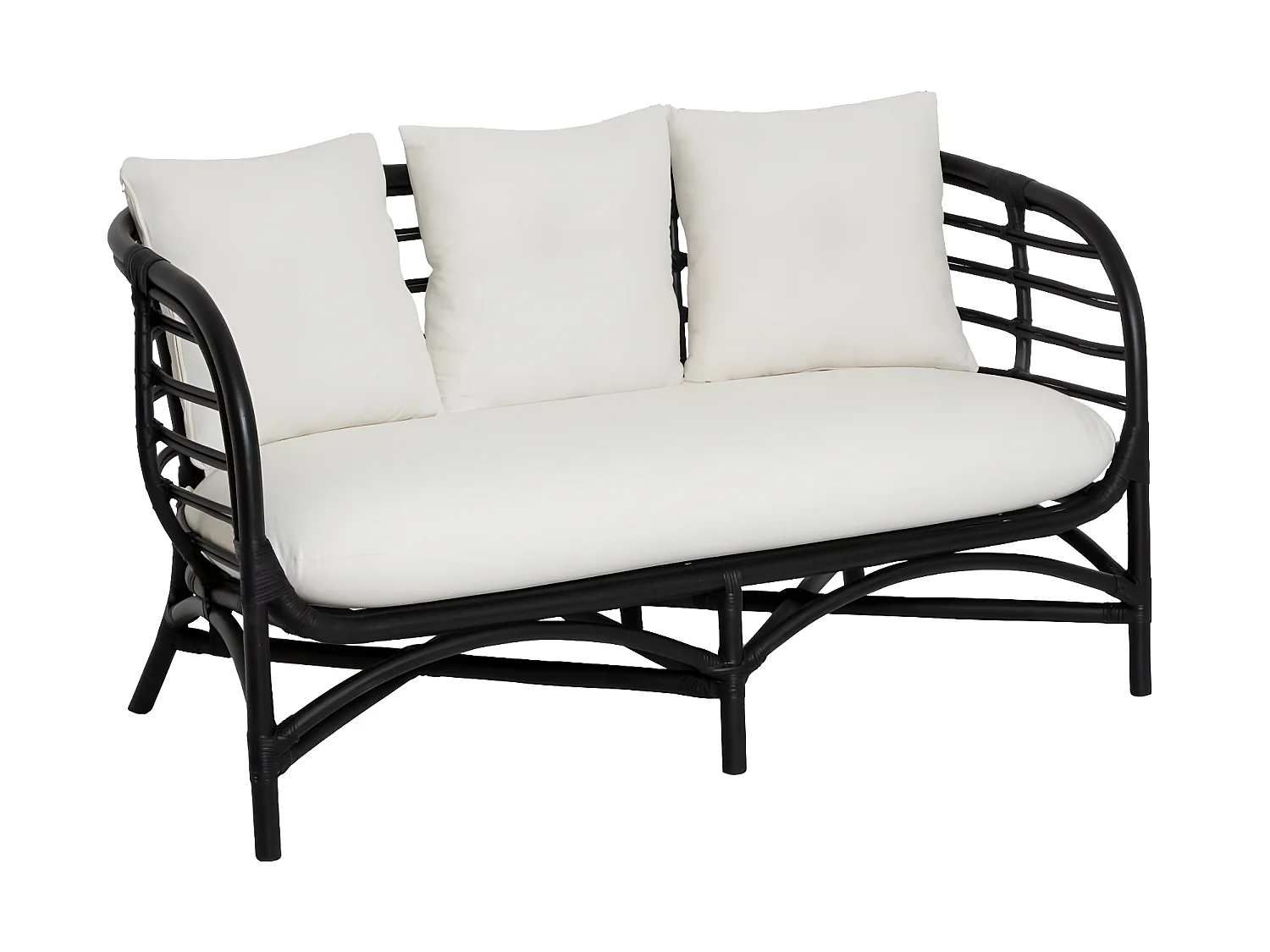 Canapé en rotin noir 2 places Anissa