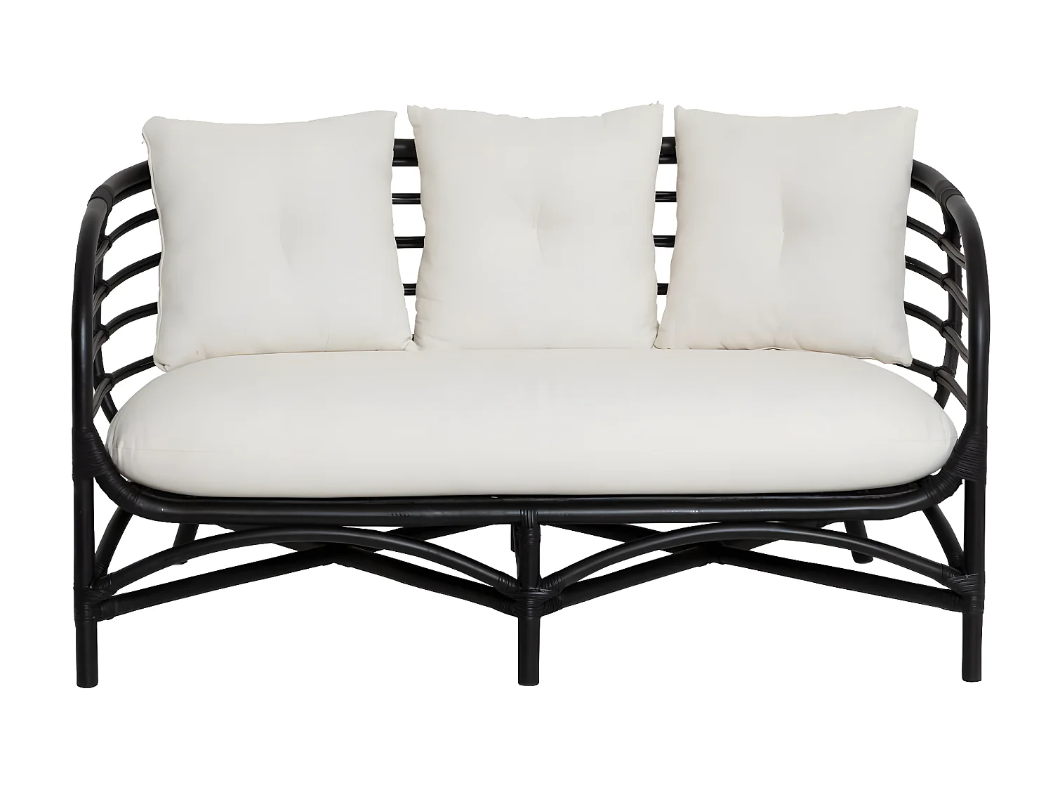 Canapé en rotin noir 2 places Anissa