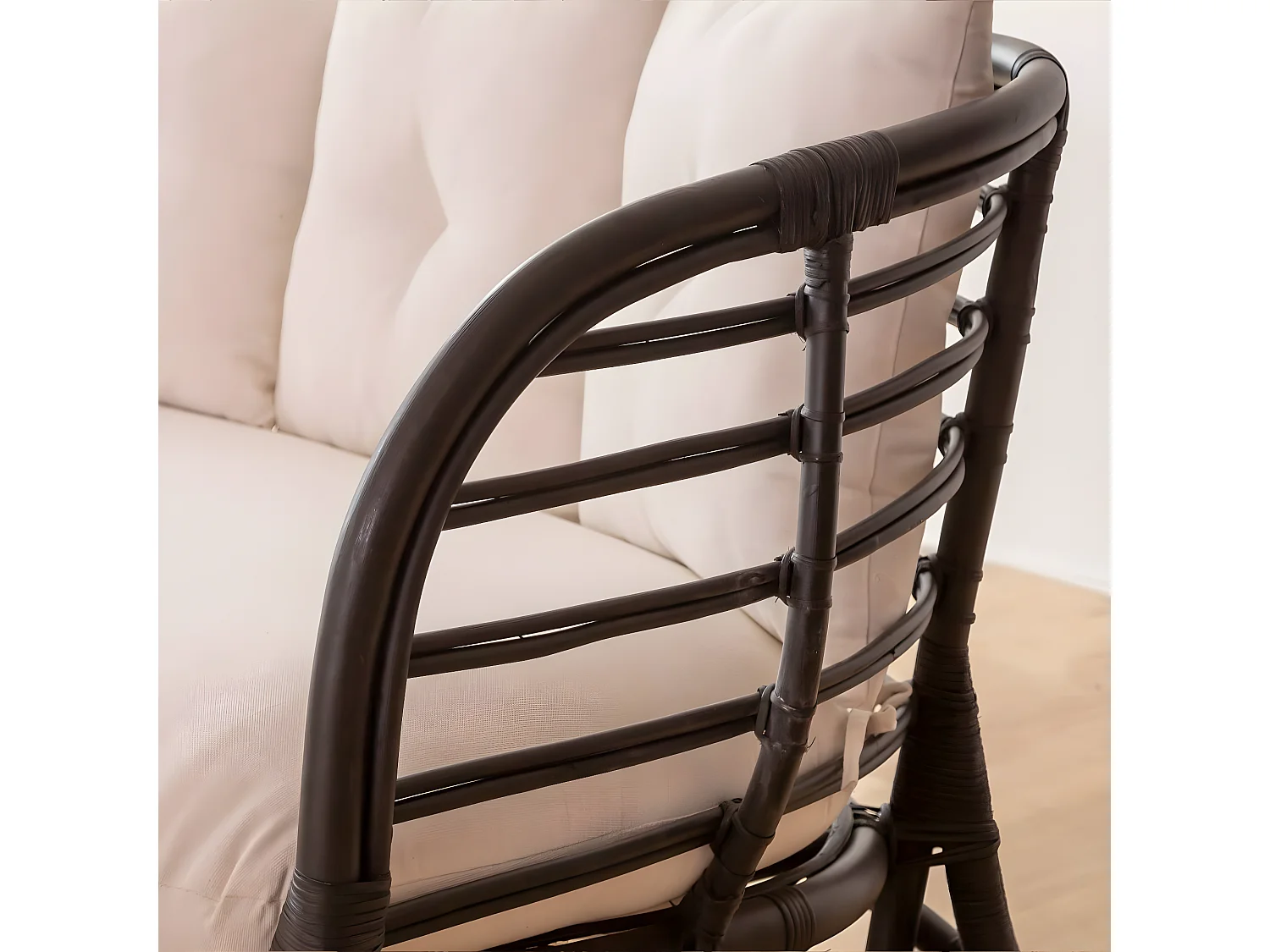 Canapé en rotin noir 2 places Anissa