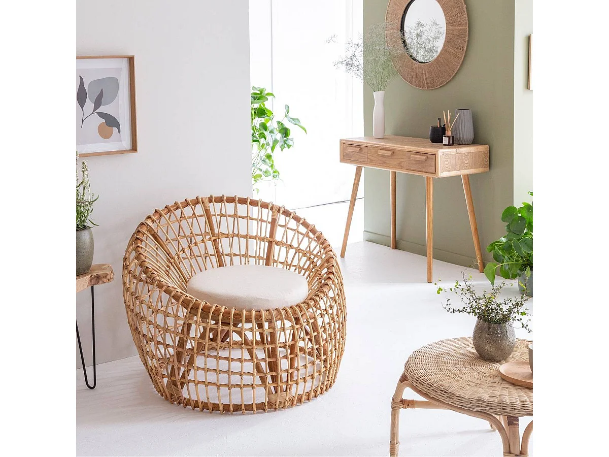 Fauteuil lune en rotin 1 place Moon