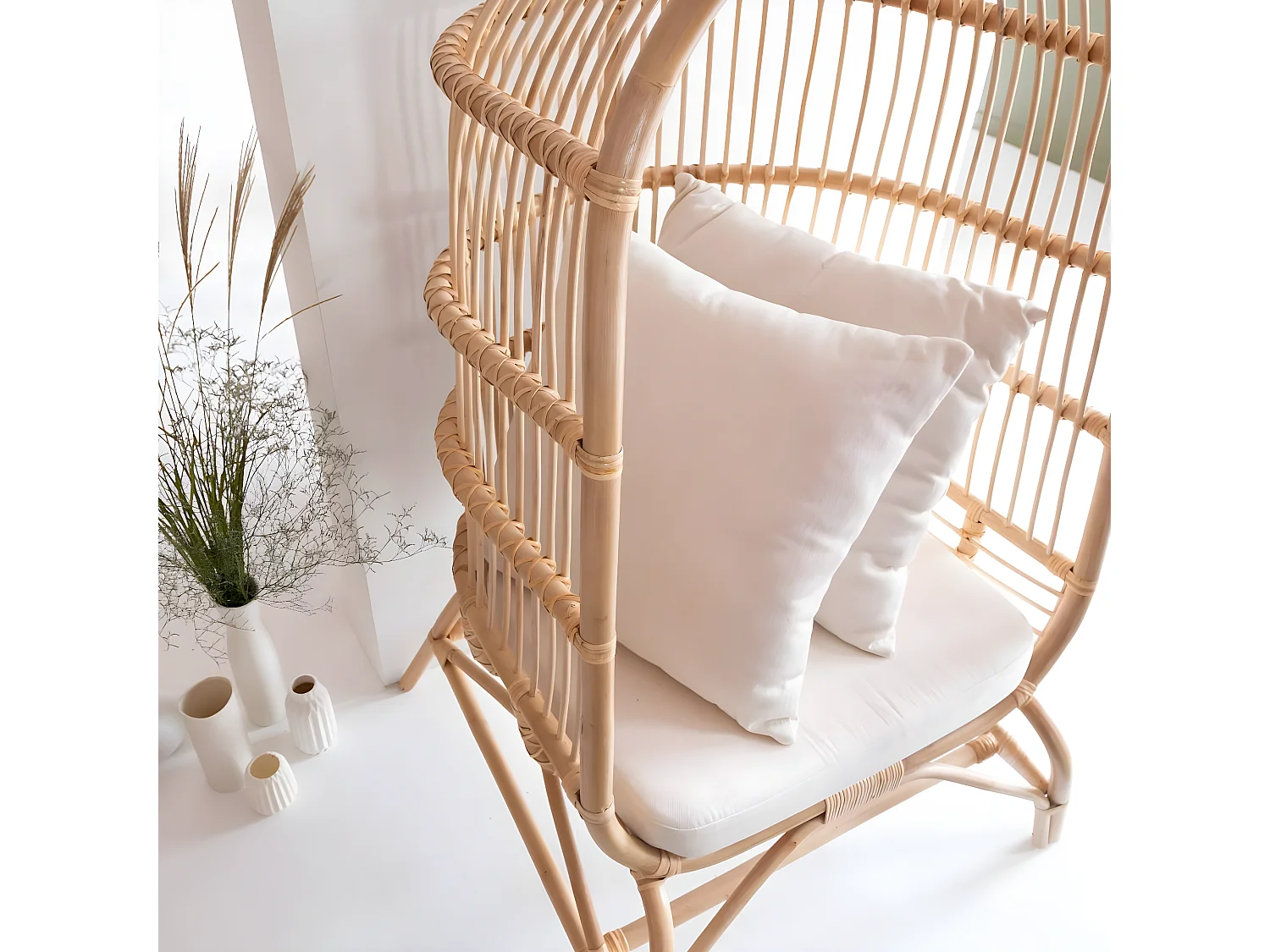 Fauteuil confort haut en rotin Rattan