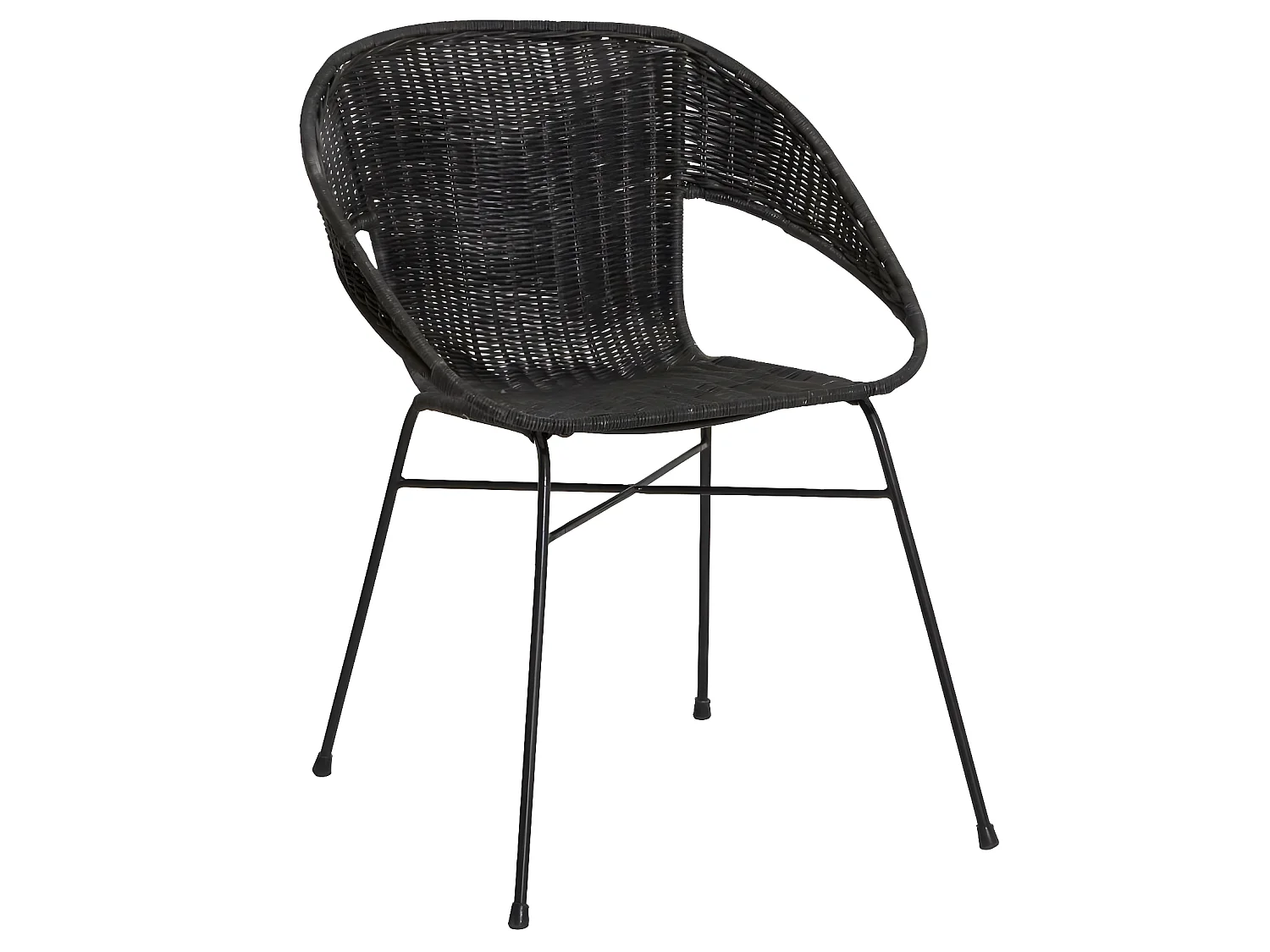 Chaise en rotin et en métal Aurélien