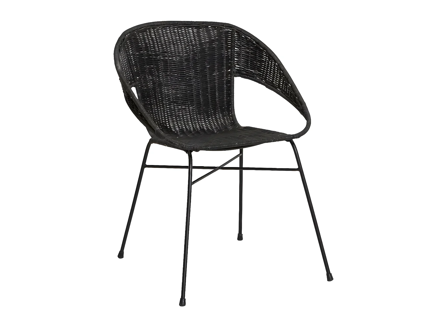Chaise en rotin et en métal Aurélien