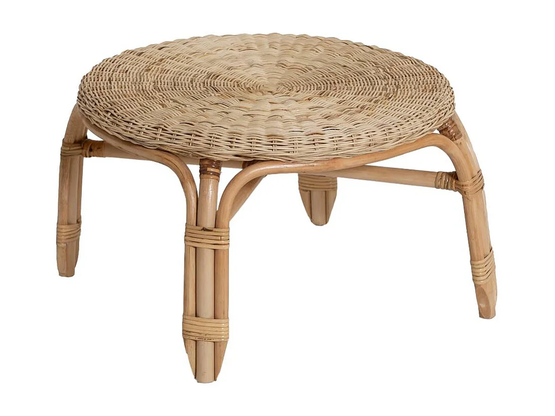 Table basse en rotin ronde Nohan