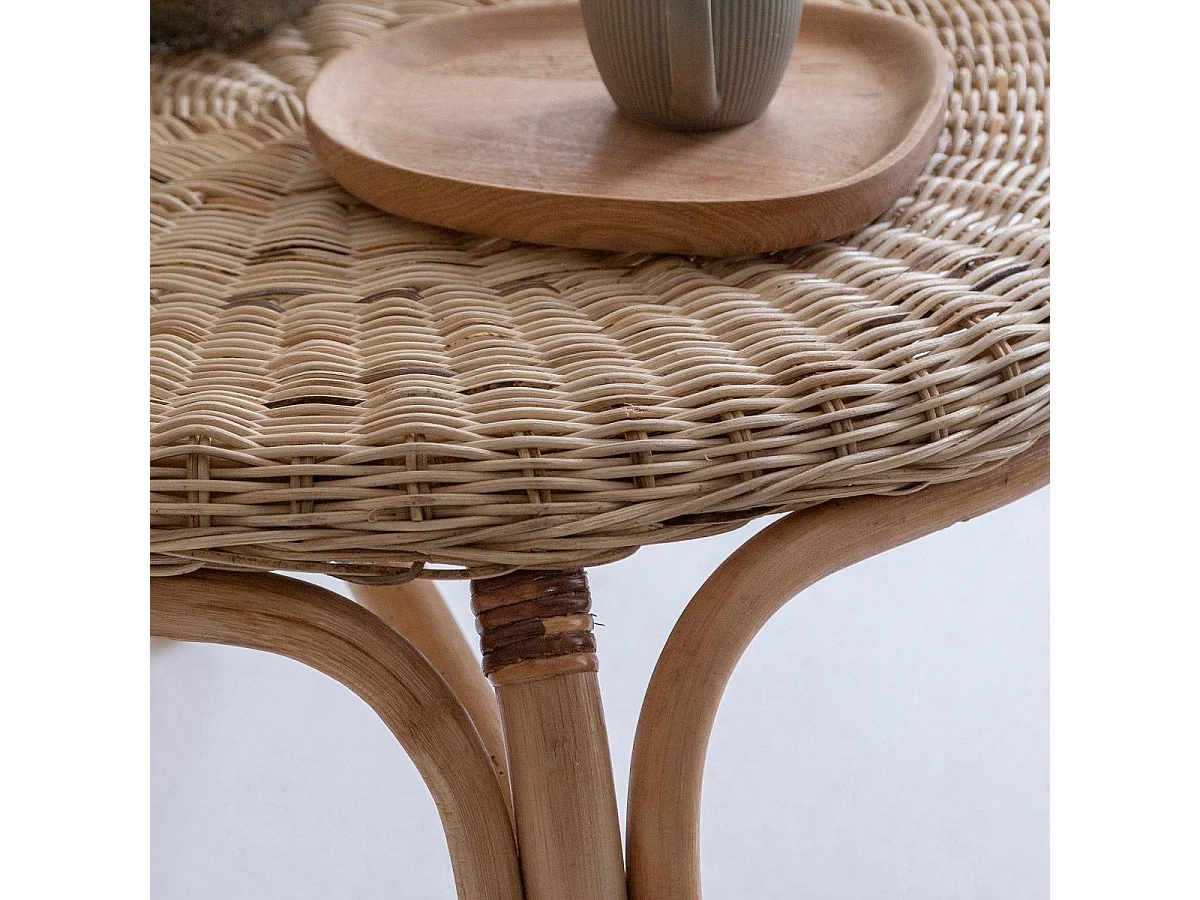 Table basse en rotin ronde Nohan