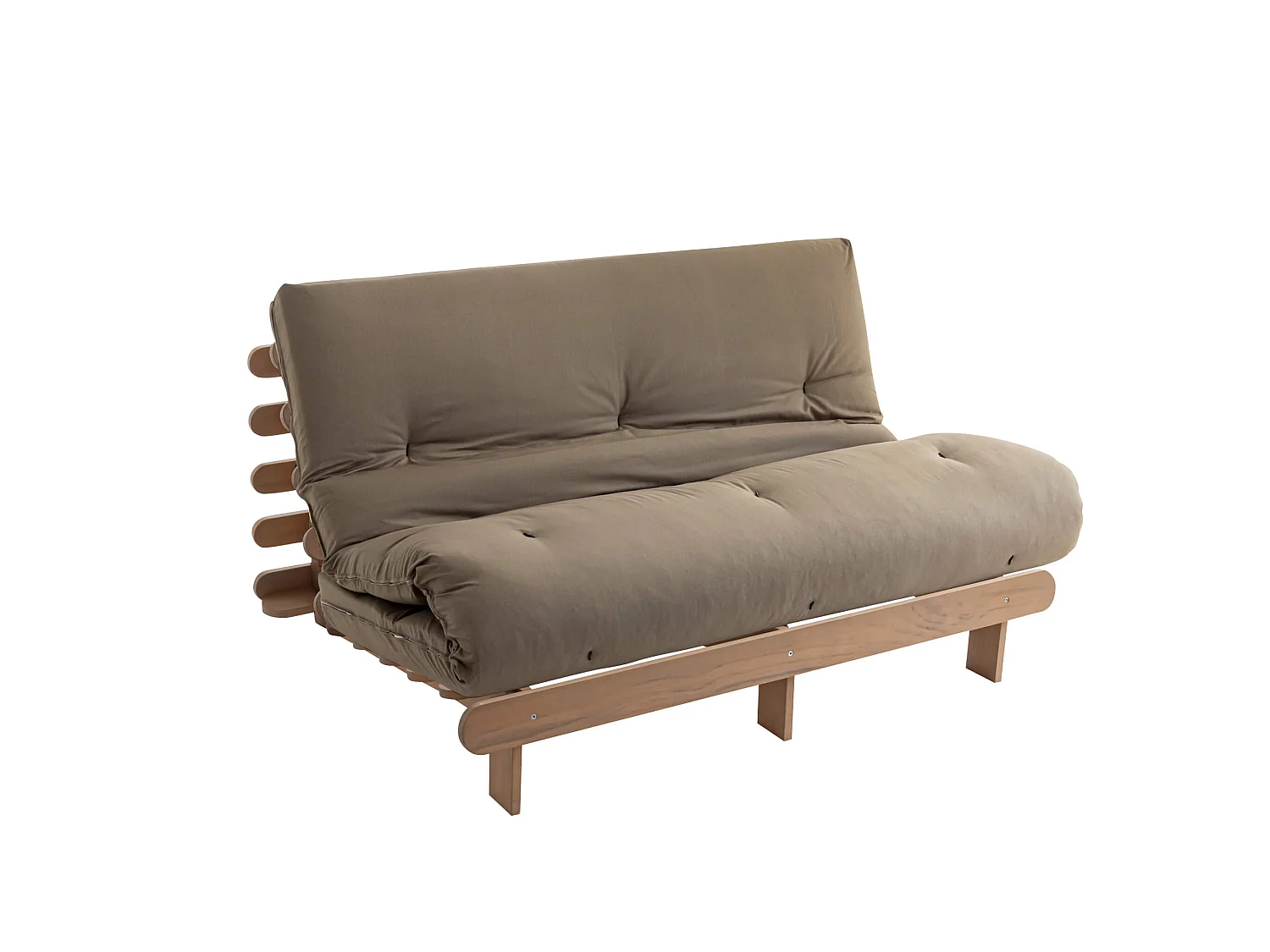 Matelas futon coeur en mousse à mémoire de forme, taupe 180x200